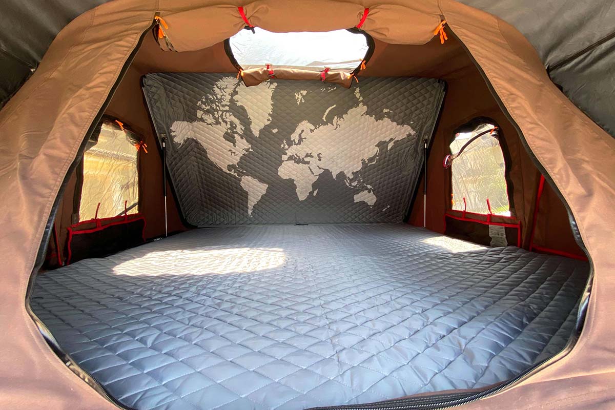 setip air mattress inside tent